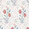 Khilana Floral Wallpaper Sample - Delft and Rose