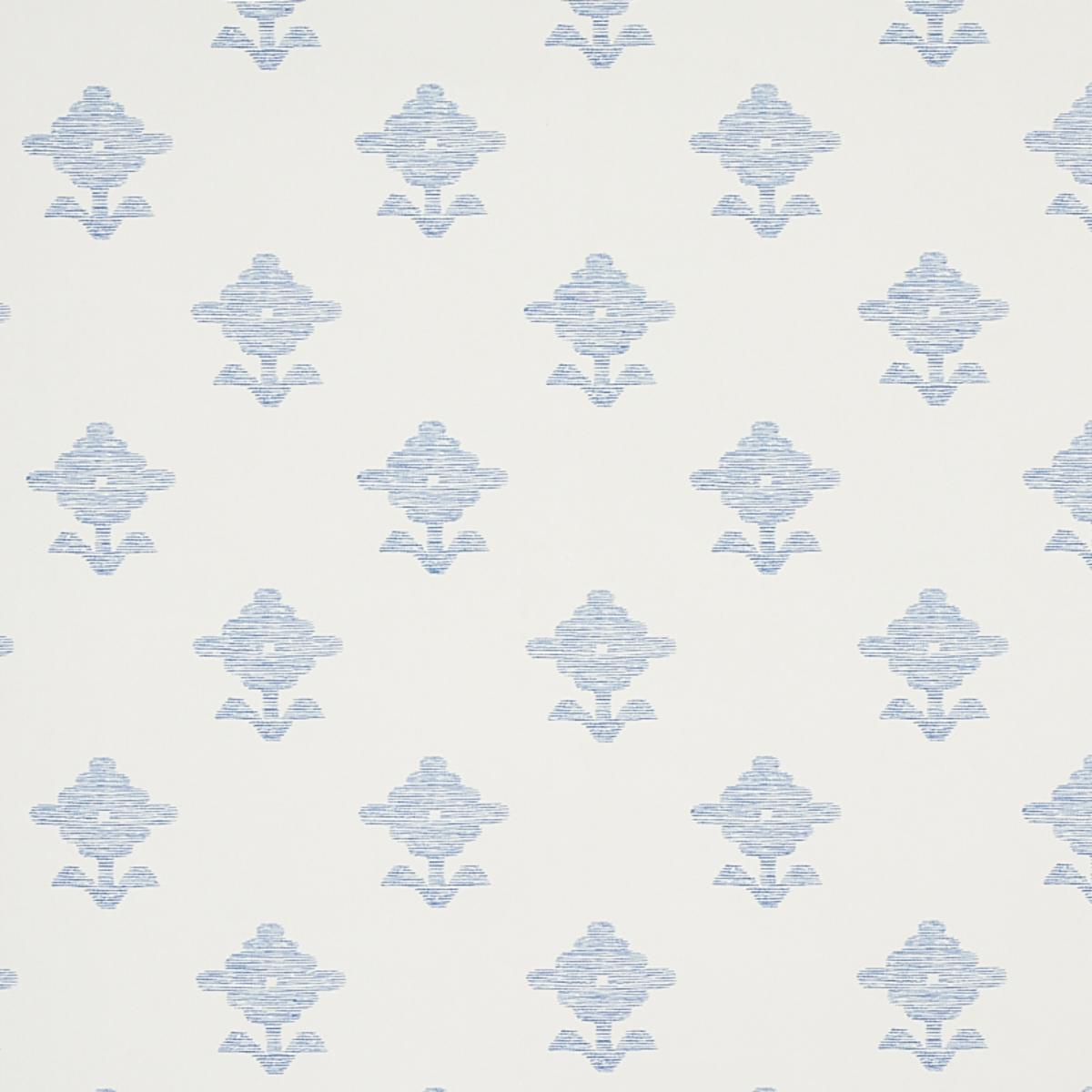 Pattern of blue geometric shapes on a light gray background