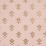 Patterned wallpaper with geometric design on a pink background