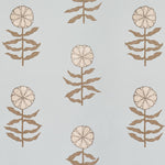 Pattern of stylized flowers on a light blue background