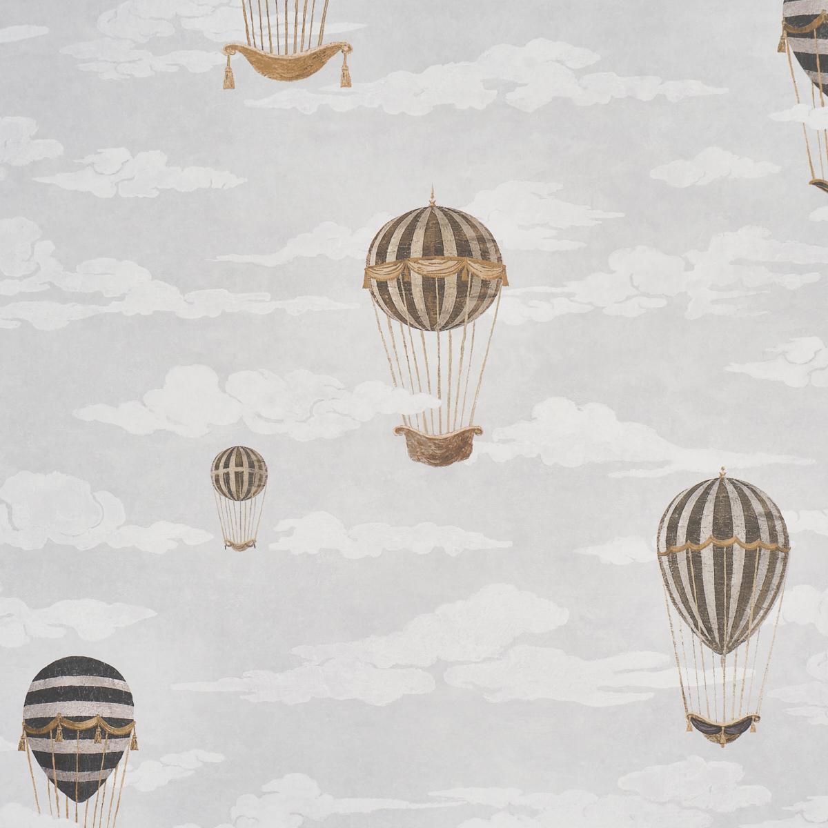 gray colored hot air balloons on gray sky background
