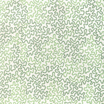 Wavy line pattern in green on a white fabric