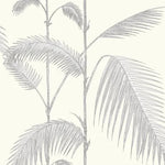 Gray palm leaf pattern on a light beige background