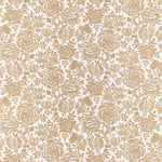 Pattern of gold floral designs on a white background