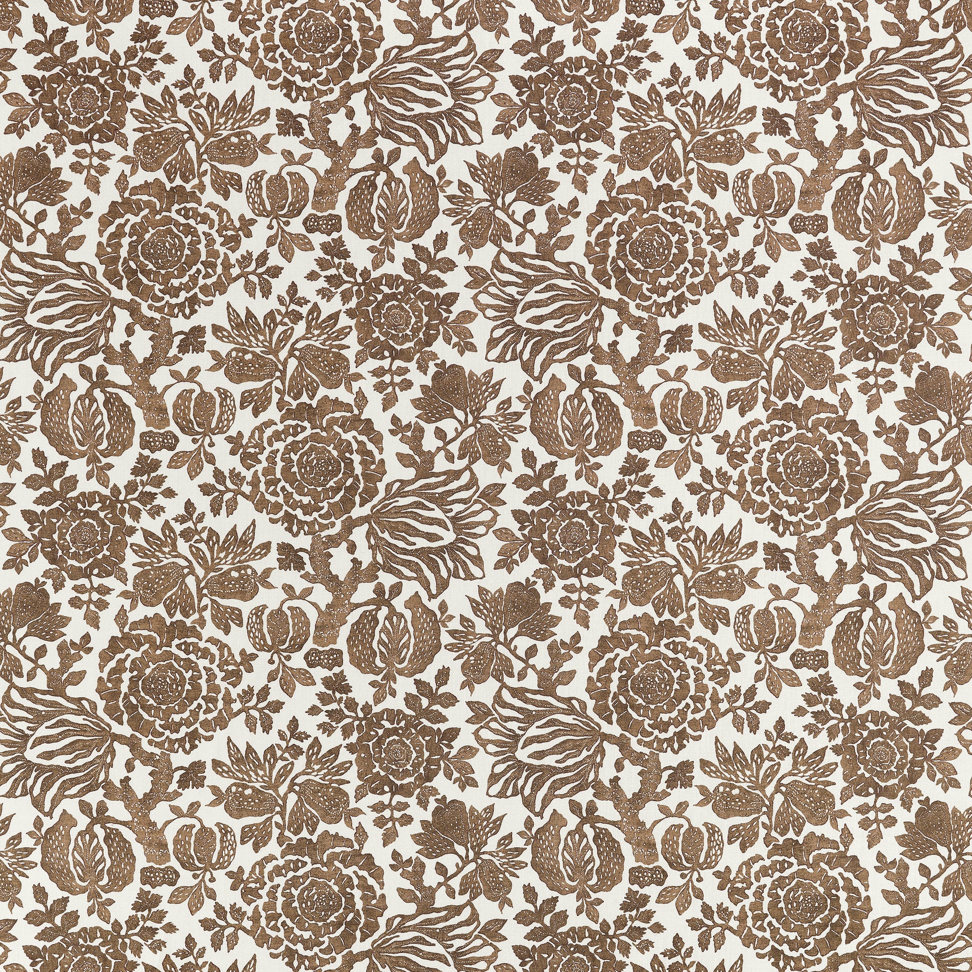 Brown floral pattern on a beige background
