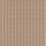 A close-up of a woven fabric pattern featuring vertical stripes in warm brown and beige with a textured chevron-like weave.