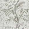 Bird and Thistle Wallpaper Sample - Gray