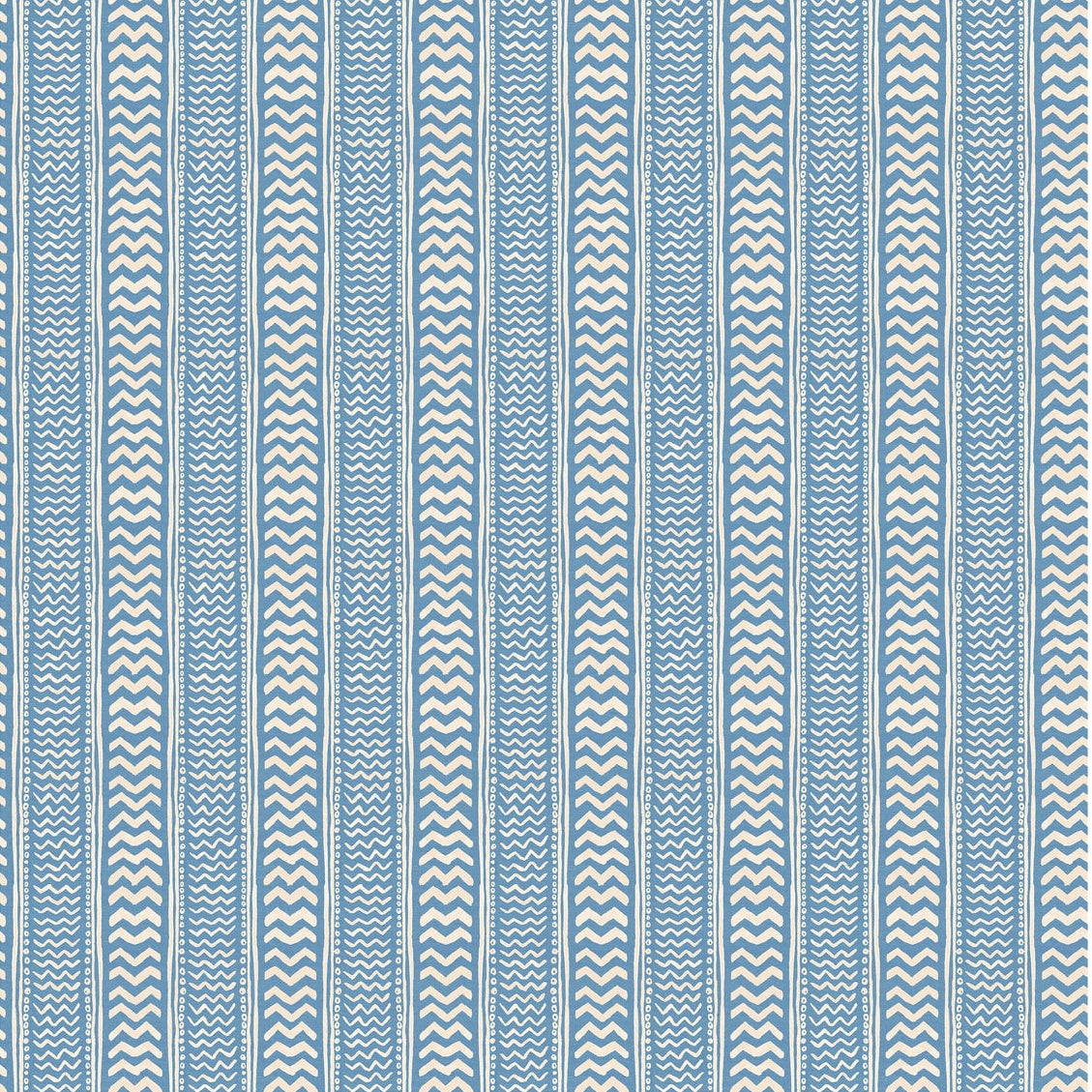 A vertical rectangular textile or wallpaper sample with a repeating woven pattern in light blue and white, shown against a white background.