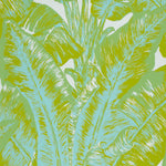 Banana Palm Leaves on wallpaper in green and aqua