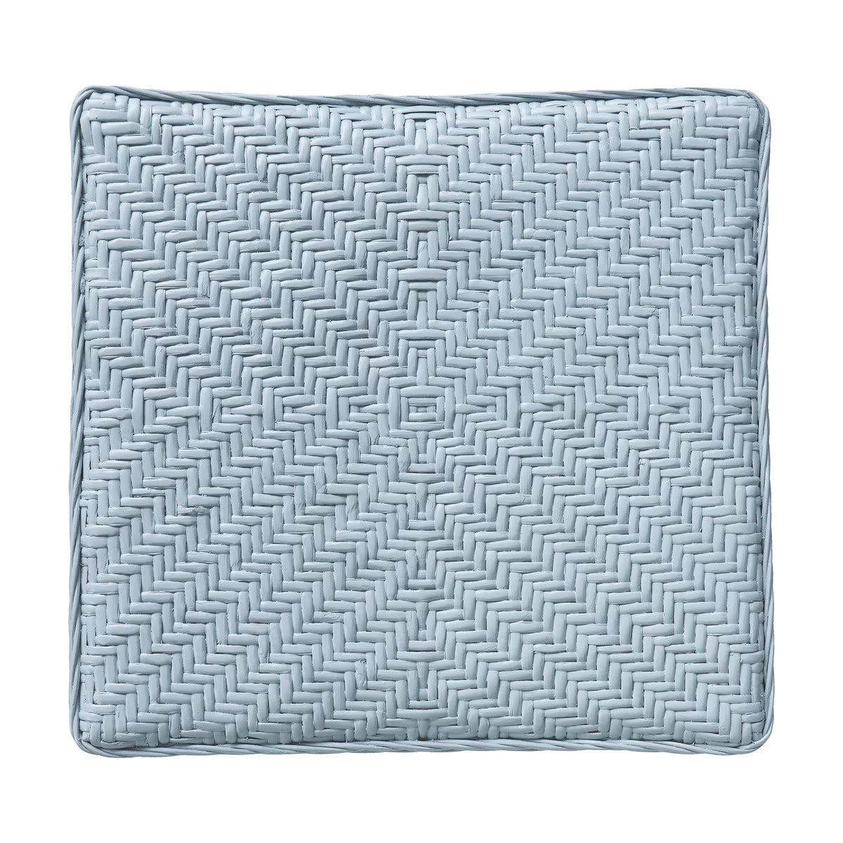 Textured top of stool with a geometric pattern on a white background