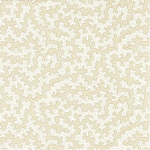 Patterned fabric with a coral and dot motif in a yellow colorway