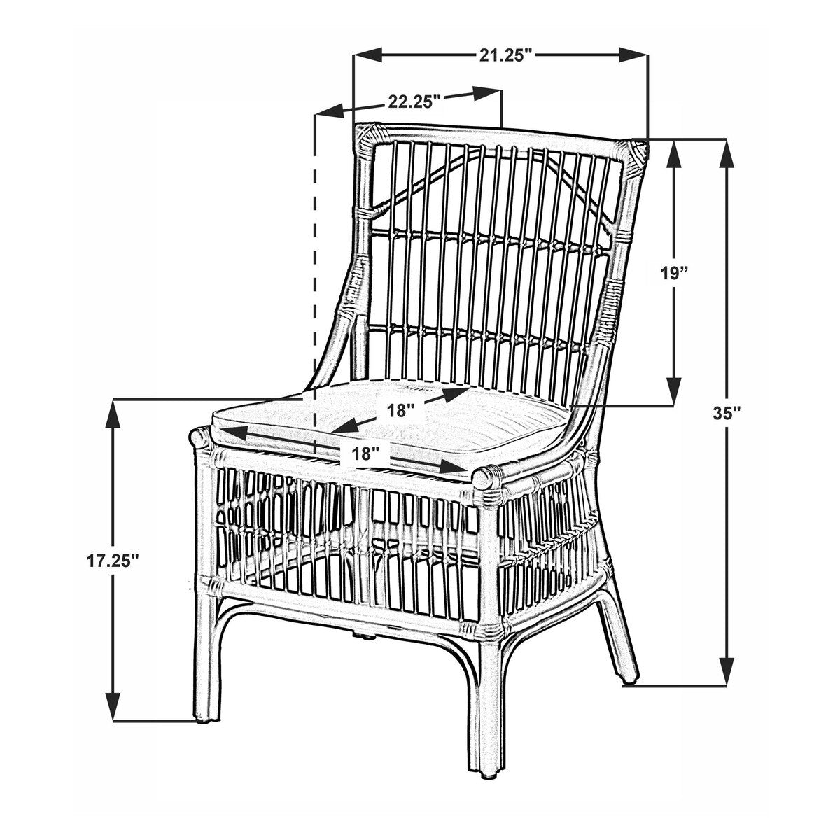 Winston Rattan Dining Chairs (Set of 2)