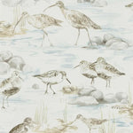 Pattern of wading birds and rocks on a light background