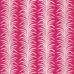 White feather palm pattern on a pink background