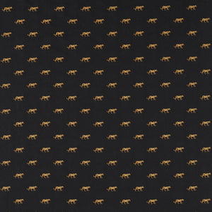 Pattern of small cheetahs on a dark background