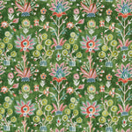 Colorful floral pattern on a green background