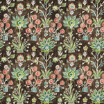 Floral and plant pattern on a brown background