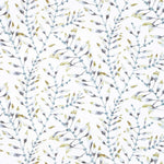 Pattern of small branches with leaves on a white background