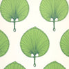 Fan Tan Wallpaper Sample - Jade on White