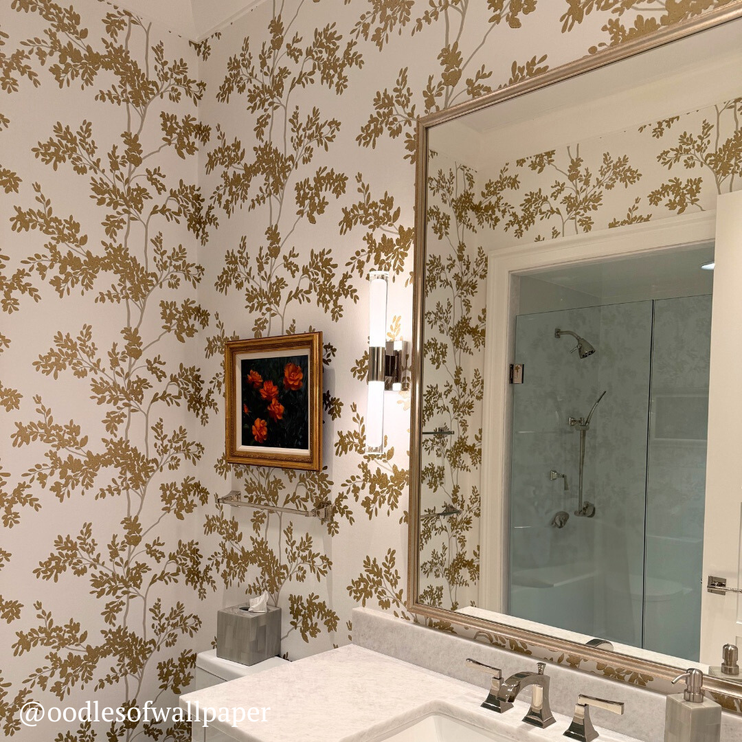 Silhouette Blooms Wallpaper Sample