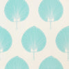 Fan Tan Wallpaper Sample - Aqua on White