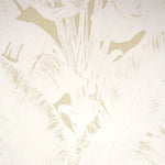 Banana Palm Leaves on wallpaper in white on beige paper