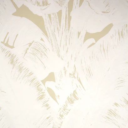 Banana Palm Leaves on wallpaper in white on beige paper