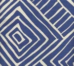 bright navy and off white geometric fabric