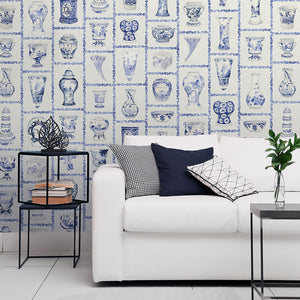 Cabinet of Porcelains Wallpaper Sample