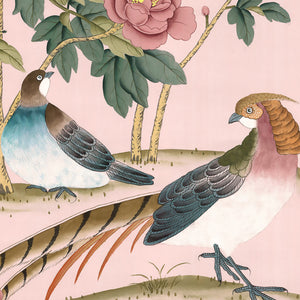 Imperial Garden Peach Wallpaper Sample