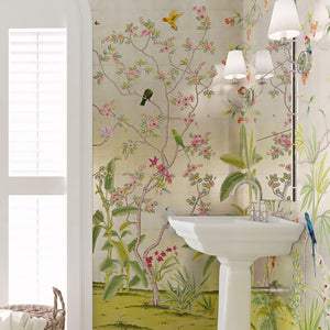 Enchanted Garden Silver Wallpaper Sample