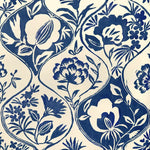 Blue floral wallpaper on a white background