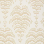 Lively beige wallpaper with a botanical motif