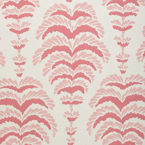 Lively pink wallpaper with a botanical motif