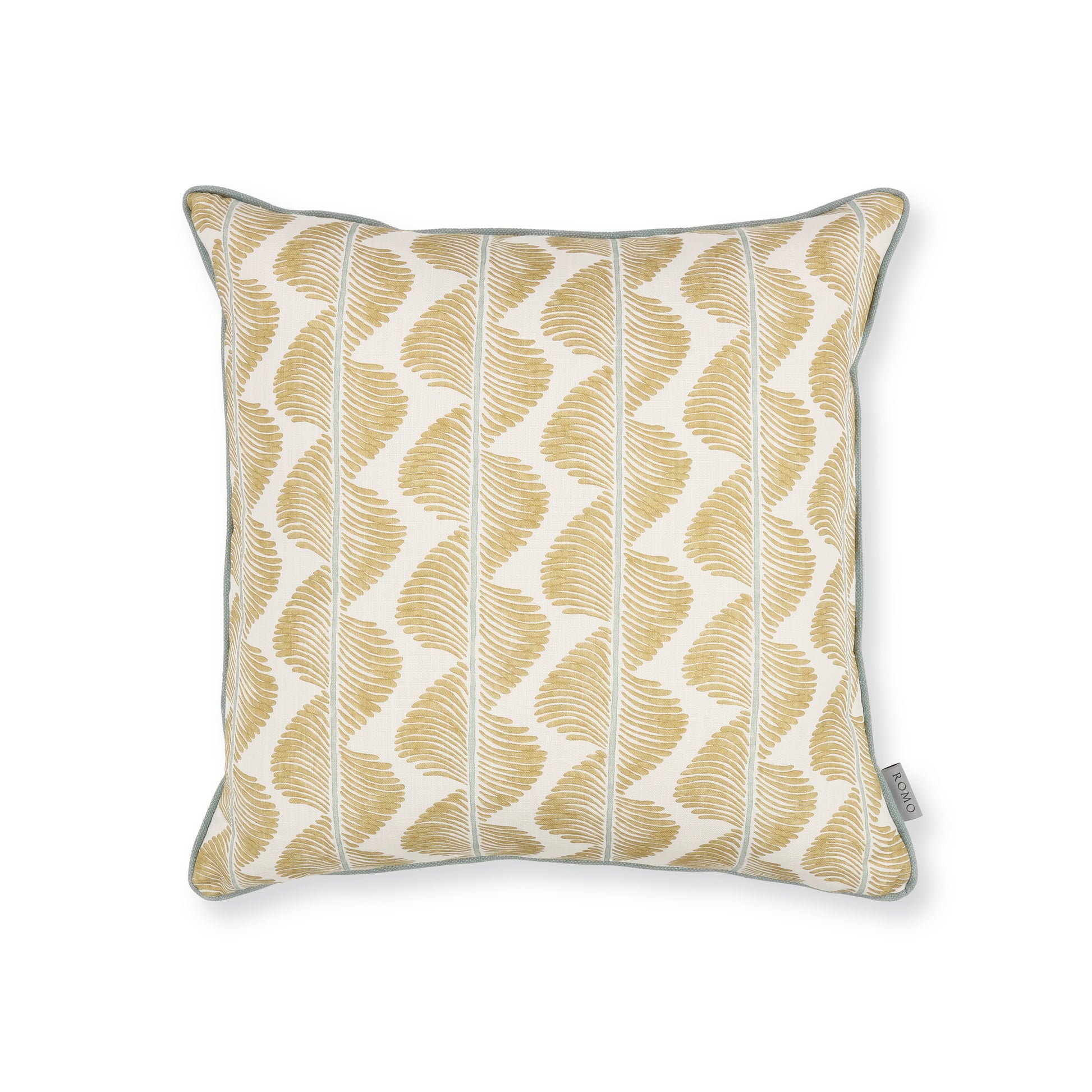 Decorative pillow with a geometric pattern on a white background