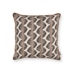 Decorative pillow with a fern stripe pattern on a white background