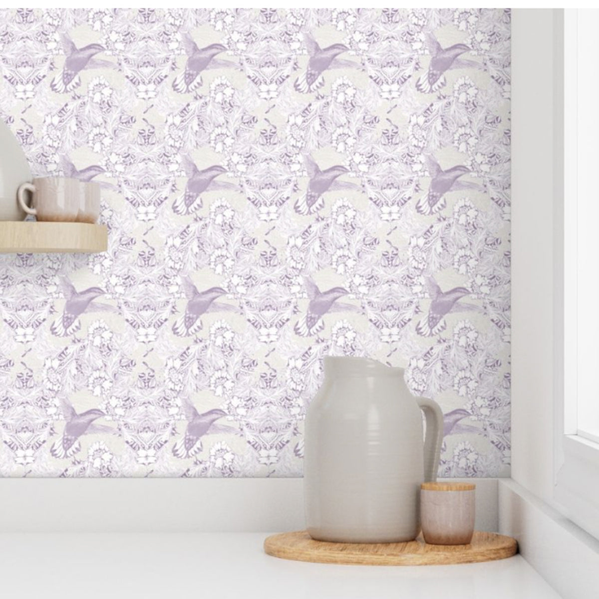 Damask Decoupage- Lite Plum Wallpaper