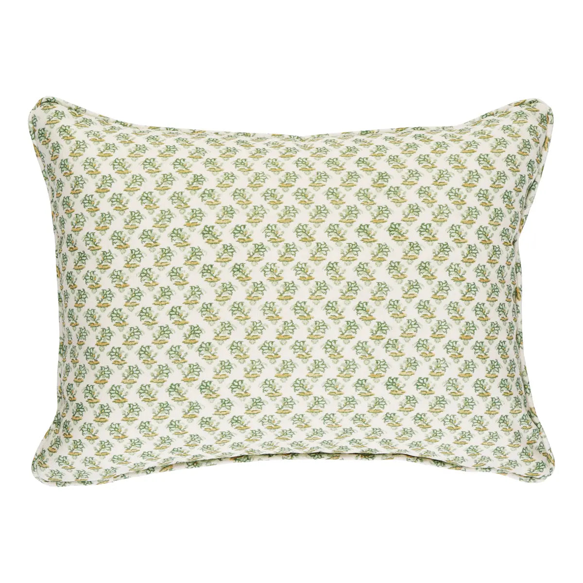 Floral patterned pillow on a white background
