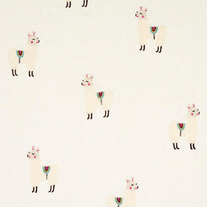 Llama Embroidery Fabric