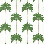 Pattern of green palm trees on a white background
