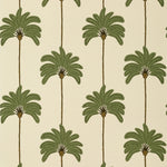 Pattern of green palm trees on a beige background