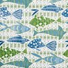 Batik Fish Wallpaper - Blue and Green