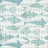 Batik Fish Wallpaper - Spa Blue
