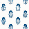 Tybee Bud Wallpaper - Blue and White