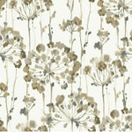 Floral pattern with brown and gray flowers on a white background