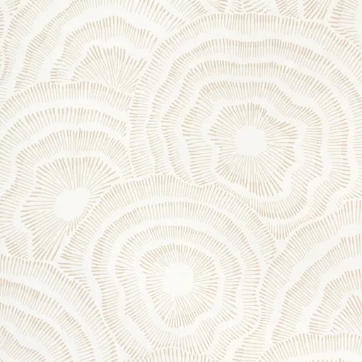 Patterned wallpaper with circular designs on a white background