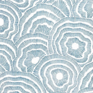 Pattern of concentric circles in blue on a white background