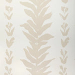 Beige leaf pattern on a light gray background