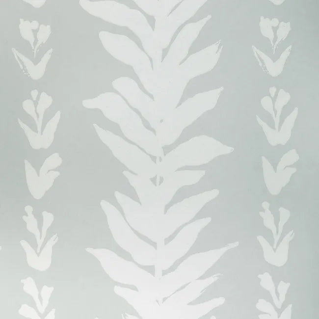 White leaf pattern on a gray background