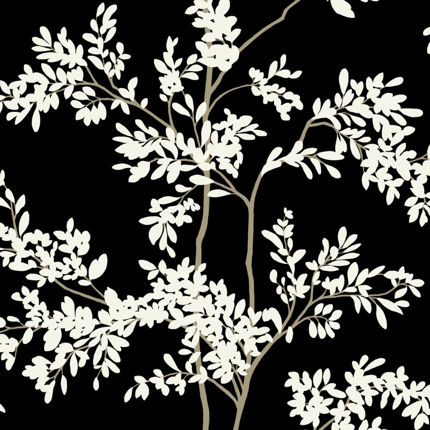 Silhouette Blooms Wallpaper Sample